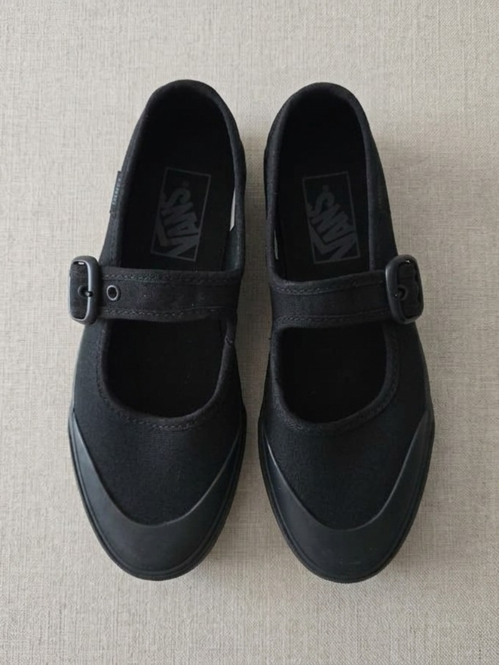 🔥 NEW Vans Triple Black Canvas Mary Janes • Sz 5 🔥